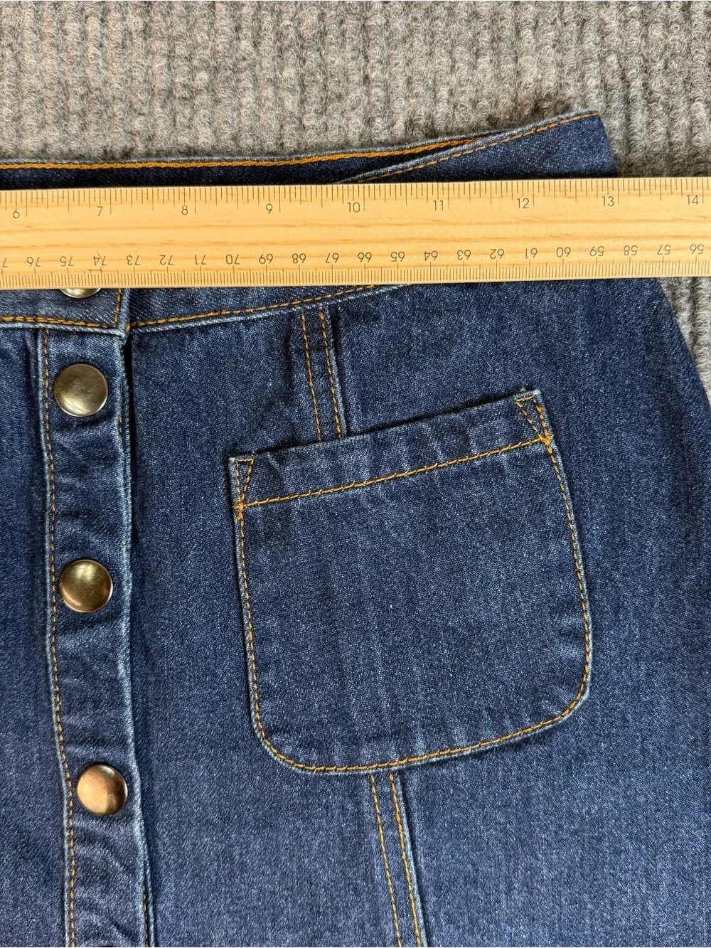 BDG Urban Outfitters Blue Denim A-Line Mini Skirt Women Size S Snap Button Y2k